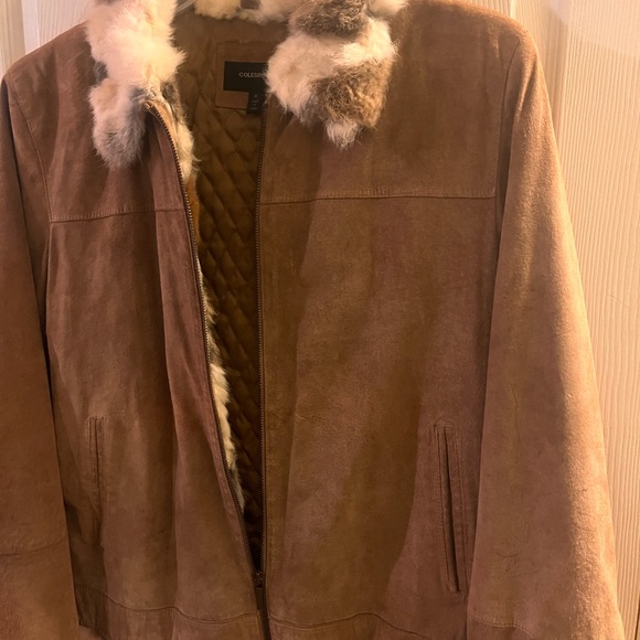 BNWT real leather and rabbit fur jacket Size XL in great condition for used. - Picture 3 of 6